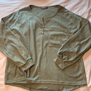 SHEIN - Green Waffle Knit Long Sleeve - L/6
